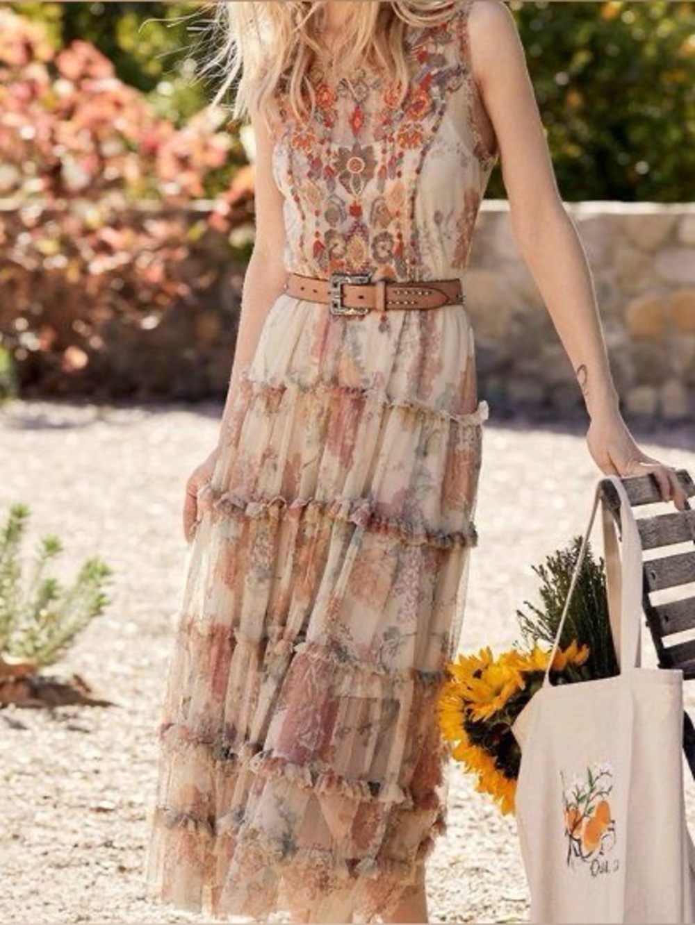 Johnny Was Anaxis Mesh Dress - Sz. L - Picture 2 of 9